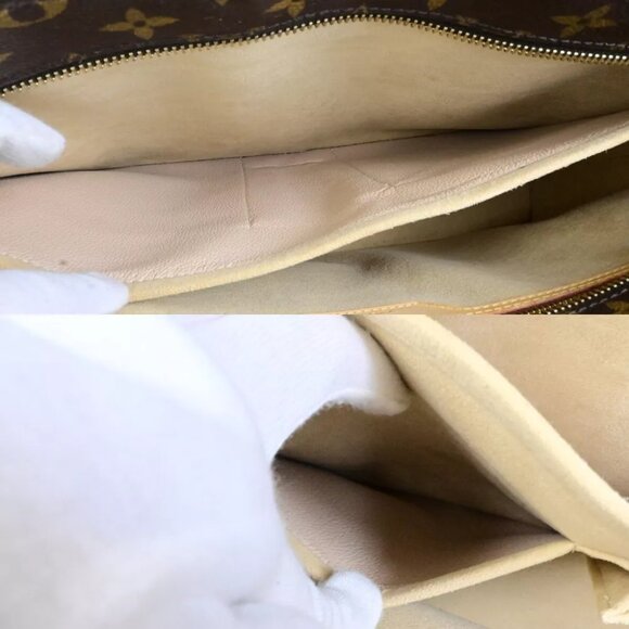 LOUIS VUITTON Logo Luco Shoulder Tote Bag Monogram Leather Brown M51155 17FB413 - Picture 7 of 15